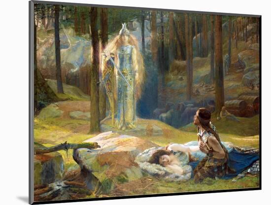 La Revelation, Brunnhilde (Brunehilde, Brynhildr) Decouvrant Siegmund Et Sieglinde - the Revelation-Gaston Bussiere-Mounted Giclee Print