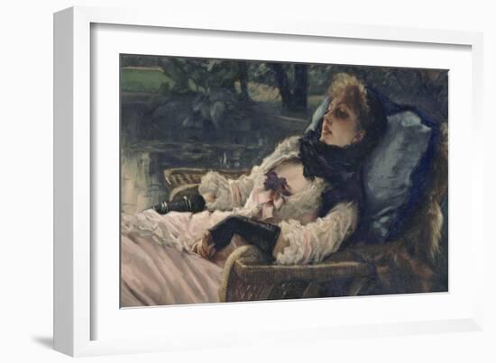 La rêveuse ou Soirée d'été-James Tissot-Framed Giclee Print