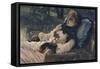 La rêveuse ou Soirée d'été-James Tissot-Framed Stretched Canvas