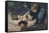 La rêveuse ou Soirée d'été-James Tissot-Framed Stretched Canvas