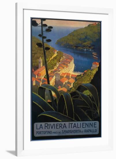 La Riviera Italienne: From Rapallo to Portofino Travel Poster - Portofino, Italy-Lantern Press-Framed Art Print