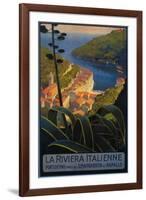 La Riviera Italienne: From Rapallo to Portofino Travel Poster - Portofino, Italy-Lantern Press-Framed Art Print