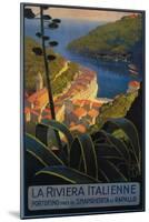 La Riviera Italienne: From Rapallo to Portofino Travel Poster - Portofino, Italy-Lantern Press-Mounted Art Print