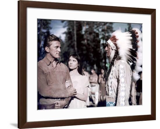 La Riviere by nos Amours THE INDIAN FIGHTER by Andre by Toth with Kirk Douglas, Elsa Martinelli and--Framed Photo