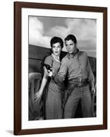 La riviere sanglante (DRUMS ACROSS THE RIVER) by Nathan Juran with Lisa Gaye and Audie Murphy, 1954-null-Framed Photo