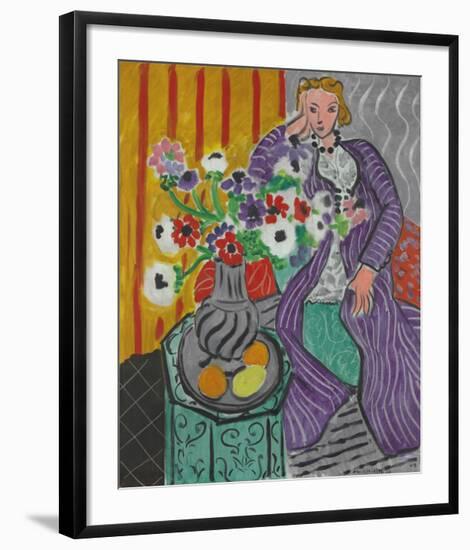 La Robe Violette et Anemones-Henri Matisse-Framed Art Print