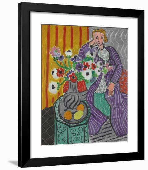 La Robe Violette et Anemones-Henri Matisse-Framed Art Print