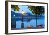 La Rocca Fortress Viewed from Arona at Dusk, Lake Maggiore, Piedmont, Italy-Doug Pearson-Framed Photographic Print