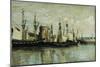 La Rochelle, Entrance to Dry Dock, 1851-Jean-Baptiste-Camille Corot-Mounted Giclee Print