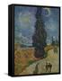 'La Route Aux Cypres', 1890-Vincent van Gogh-Framed Stretched Canvas