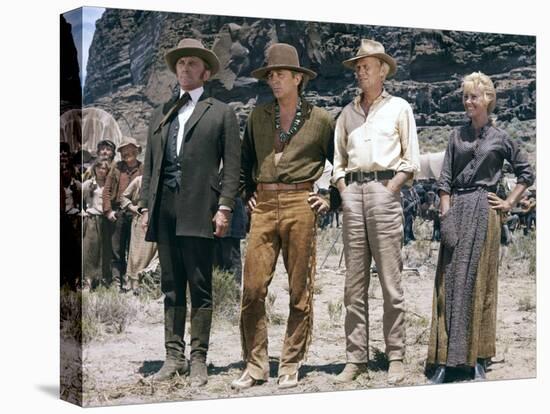 La Route by l'ouest THE WAY WEST by AndrewVMcLaglen with Kirik Douglas, Robert Mitchum, Richard Wid-null-Stretched Canvas