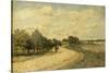 La Route de Mantes-Alfred Sisley-Stretched Canvas