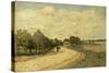 La Route de Mantes-Alfred Sisley-Stretched Canvas