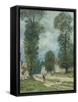 La route de Versailles-Alfred Sisley-Framed Stretched Canvas