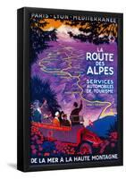 La Route Des Alpes Vintage Poster - Europe-null-Framed Poster