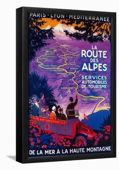 La Route Des Alpes Vintage Poster - Europe-null-Framed Poster