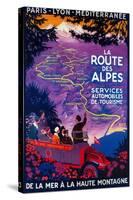 La Route Des Alpes Vintage Poster - Europe-Lantern Press-Stretched Canvas