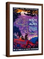 La Route Des Alpes Vintage Poster - Europe-Lantern Press-Framed Art Print