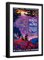 La Route Des Alpes Vintage Poster - Europe-Lantern Press-Framed Art Print