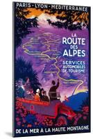 La Route Des Alpes Vintage Poster - Europe-Lantern Press-Mounted Art Print