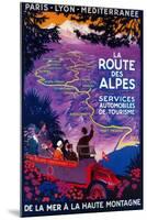 La Route Des Alpes Vintage Poster - Europe-Lantern Press-Mounted Art Print