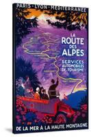 La Route Des Alpes Vintage Poster - Europe-Lantern Press-Stretched Canvas