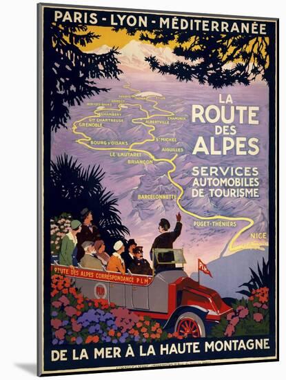 La Route Des Alpes-null-Mounted Giclee Print