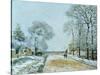 La Route, Effet de Neige, 1876-Alfred Sisley-Stretched Canvas