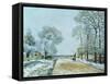 La Route, Effet de Neige, 1876-Alfred Sisley-Framed Stretched Canvas