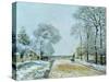 La Route, Effet de Neige, 1876-Alfred Sisley-Stretched Canvas