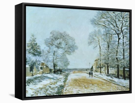 La Route, Effet de Neige, 1876-Alfred Sisley-Framed Stretched Canvas