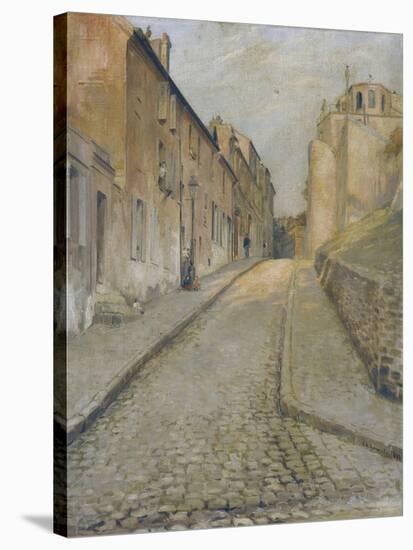 La rue Cortot à Montmartre, vue de la rue des Saules-Edouard Zawiski-Stretched Canvas