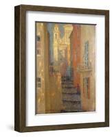 La Rue de L'Eglise-Henri Eugene Augustin Le Sidaner-Framed Giclee Print