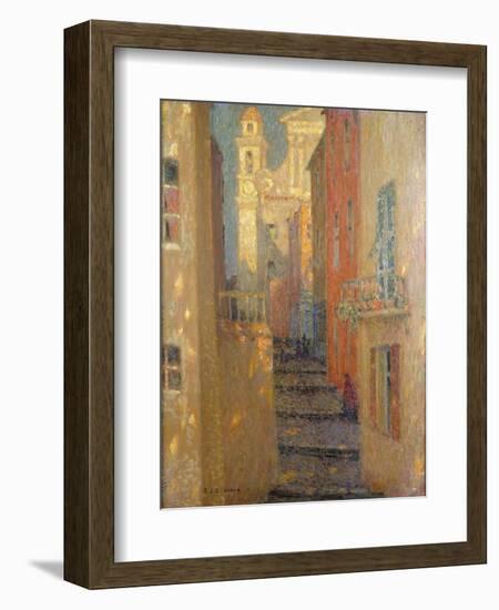 La Rue de L'Eglise-Henri Eugene Augustin Le Sidaner-Framed Giclee Print