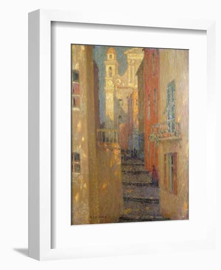 La Rue de L'Eglise-Henri Eugene Augustin Le Sidaner-Framed Giclee Print