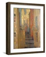 La Rue de L'Eglise-Henri Eugene Augustin Le Sidaner-Framed Giclee Print