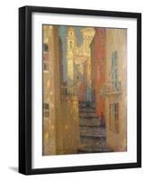 La Rue de L'Eglise-Henri Eugene Augustin Le Sidaner-Framed Giclee Print