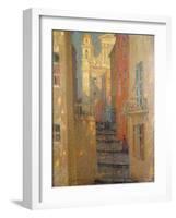 La Rue de L'Eglise-Henri Eugene Augustin Le Sidaner-Framed Giclee Print