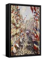 La Rue Montorgeuil Paris, c.1878-Claude Monet-Framed Stretched Canvas