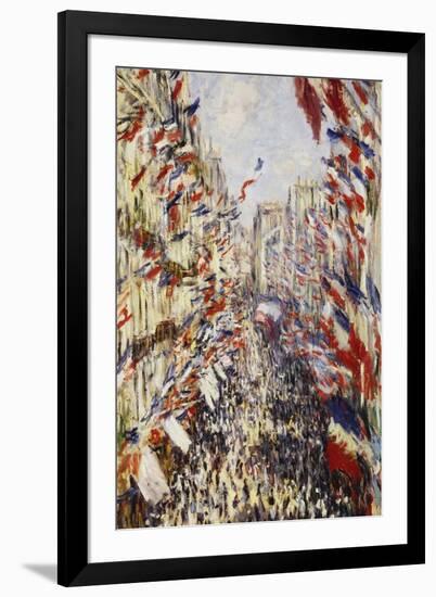 La Rue Montorgeuil Paris, c.1878-Claude Monet-Framed Giclee Print