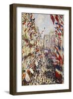 La Rue Montorgeuil Paris, c.1878-Claude Monet-Framed Giclee Print