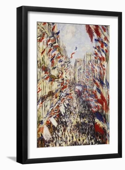 La Rue Montorgeuil Paris, c.1878-Claude Monet-Framed Giclee Print