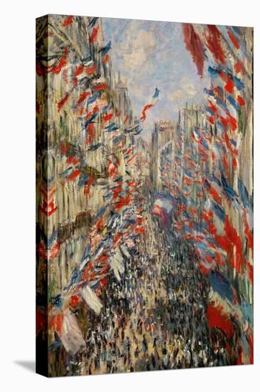 La Rue Montorgeuil, Paris, During the Celebrations of June 30, 1878-Claude Monet-Stretched Canvas