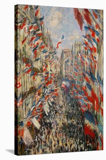 La Rue Montorgeuil, Paris, During the Celebrations of June 30, 1878-Claude Monet-Stretched Canvas