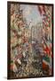 La Rue Montorgeuil, Paris, During the Celebrations of June 30, 1878-Claude Monet-Framed Giclee Print