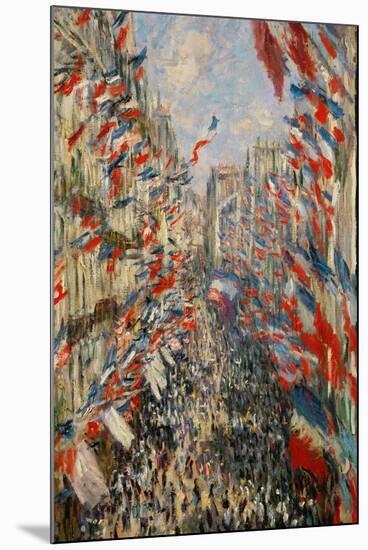 La Rue Montorgeuil, Paris, During the Celebrations of June 30, 1878-Claude Monet-Mounted Giclee Print