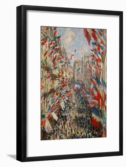 La Rue Montorgeuil, Paris, During the Celebrations of June 30, 1878-Claude Monet-Framed Giclee Print