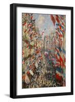 La Rue Montorgeuil, Paris, During the Celebrations of June 30, 1878-Claude Monet-Framed Giclee Print