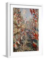 La Rue Montorgeuil, Paris, During the Celebrations of June 30, 1878-Claude Monet-Framed Giclee Print