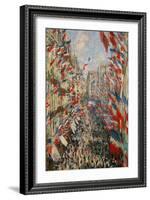 La Rue Montorgeuil, Paris, During the Celebrations of June 30, 1878-Claude Monet-Framed Giclee Print